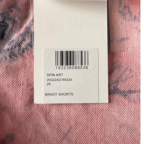 New John Elliott Brady Denim Shorts in Spin Art Women's Size 26 - Picture 6 of 9